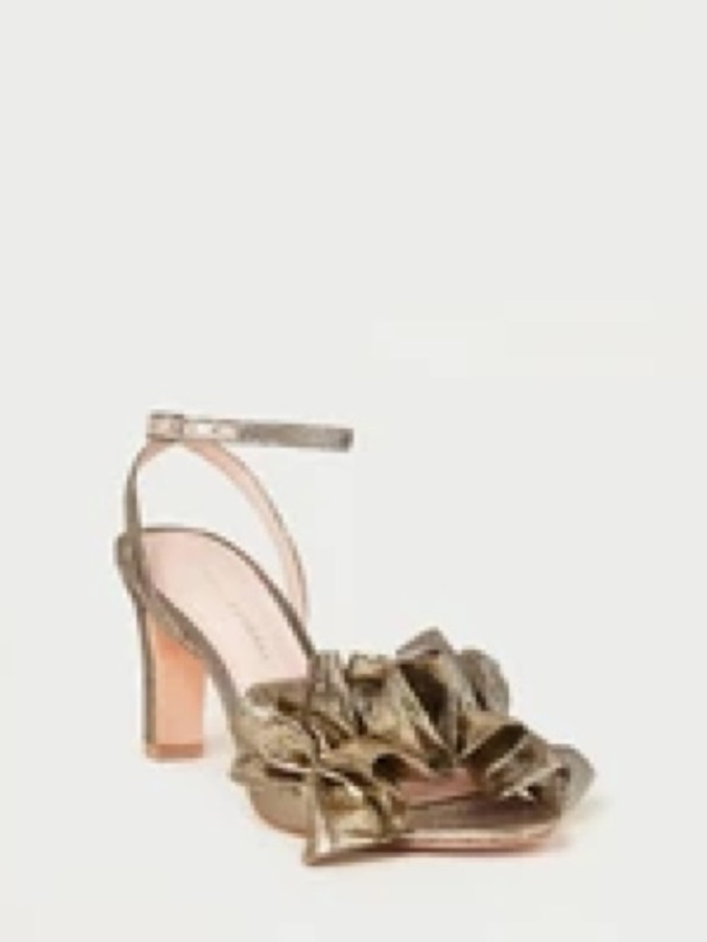 Loeffler Randall Blossom Gold Ruffle Heeled Sandal